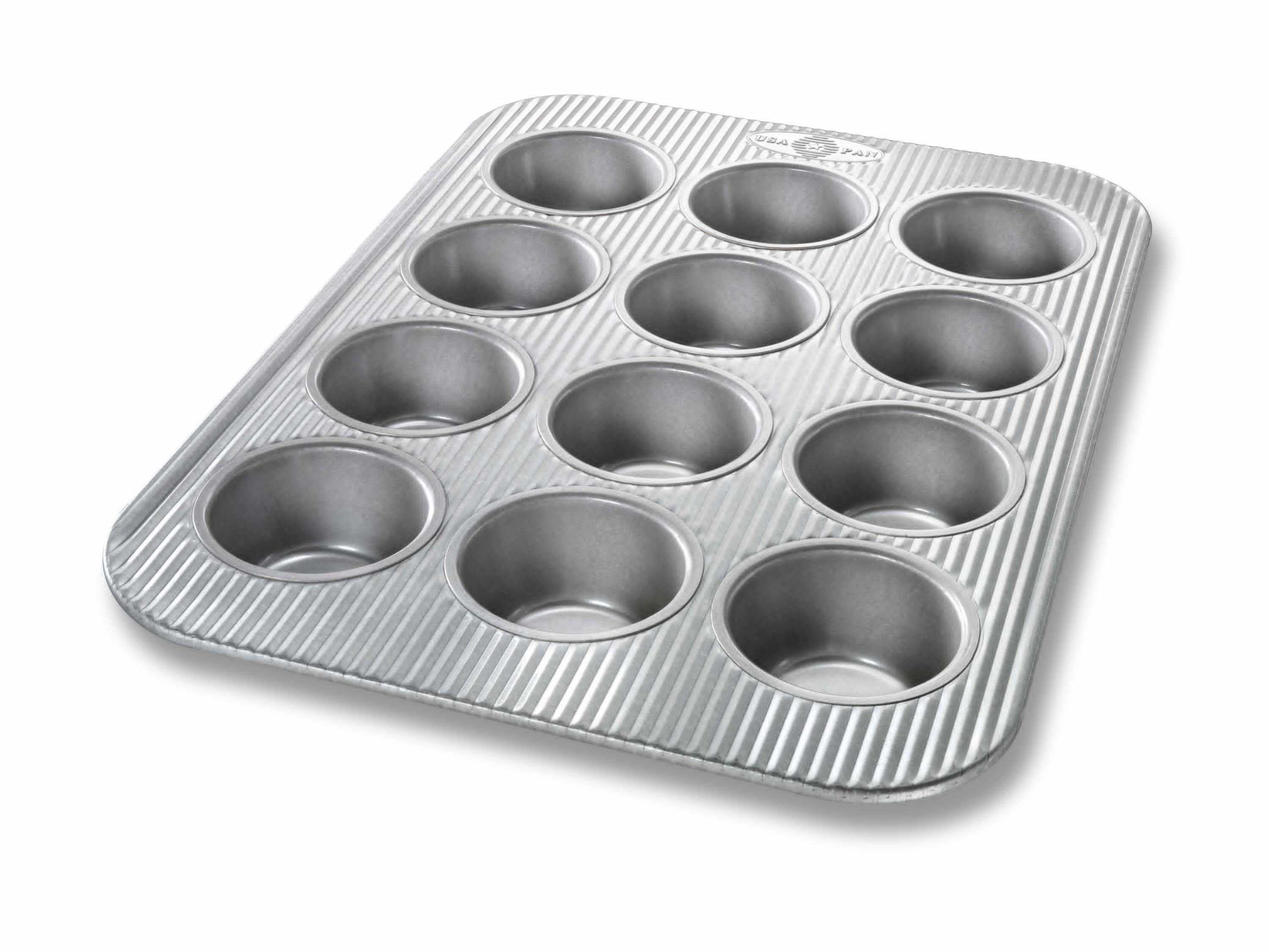 Choice 12 Cup 3.5 oz. Non-Stick Carbon Steel Muffin / Cupcake Pan - 11 x  14